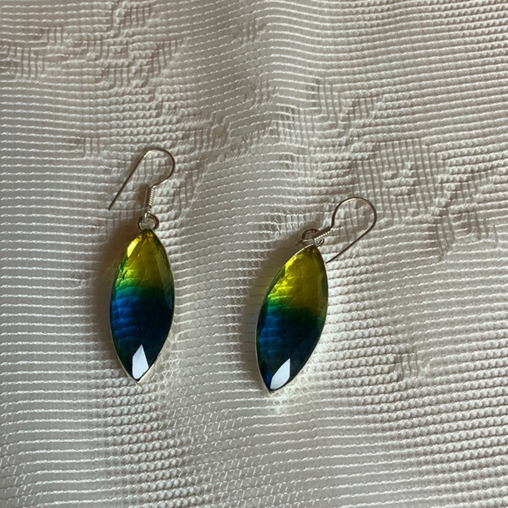 Elegant Blue and Green Ombre Earrings
